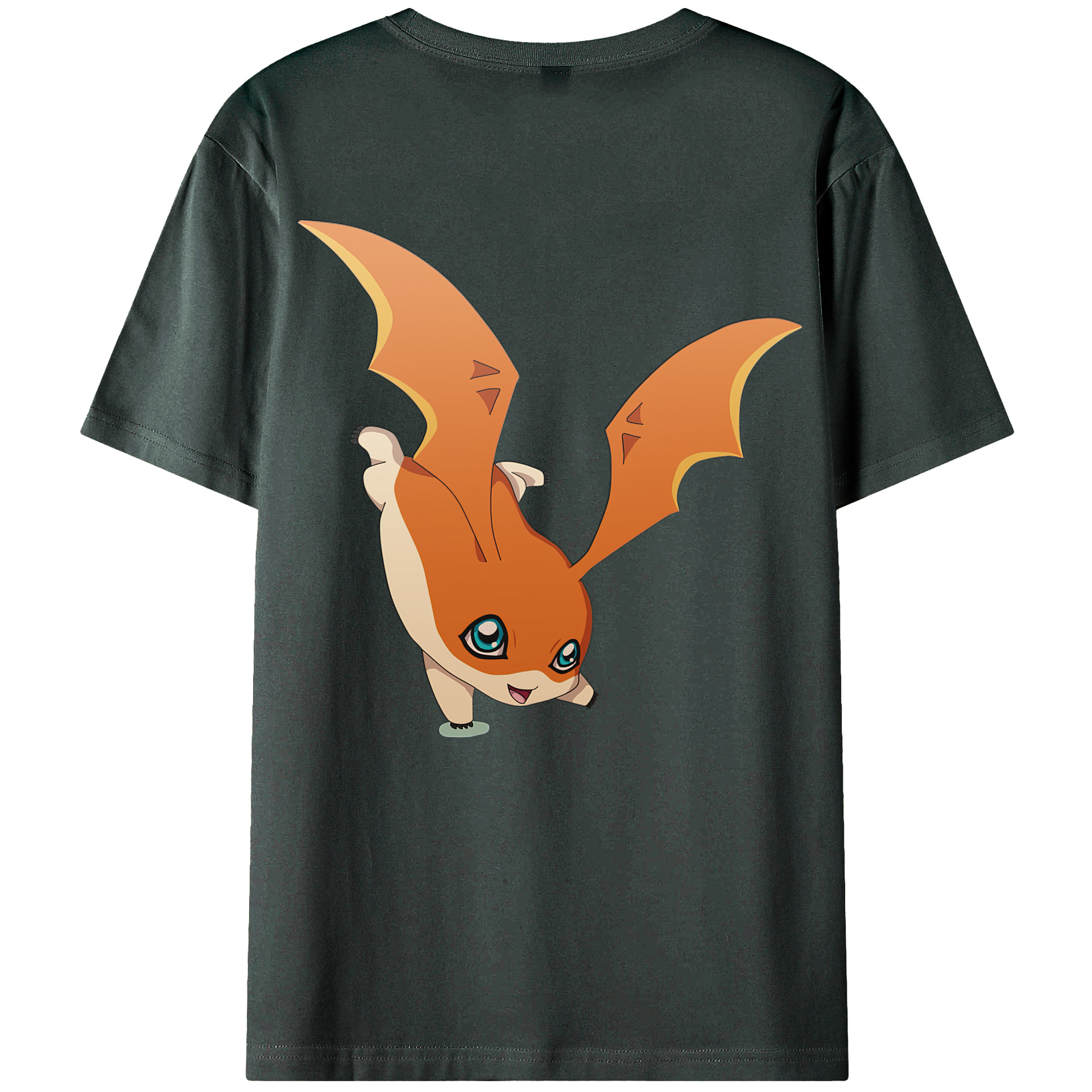 （画像用） Digimon デジタルモンスター/デジモン 綿100％ メンズ半袖Tシャツ（バックプリント） 通気性